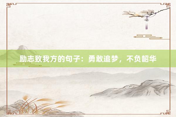 励志致我方的句子：勇敢追梦，不负韶华